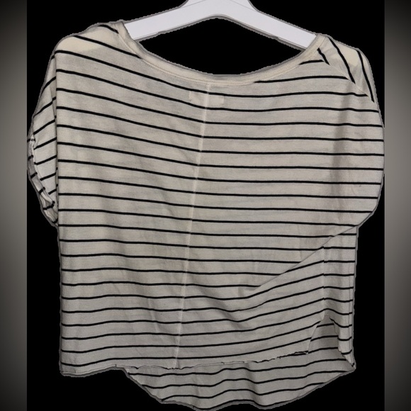 Hollister mint vintage small crop top cream off white color w/ deep navy stripes - Picture 7 of 9